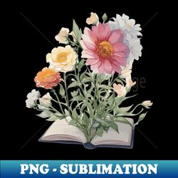 Open Book With Flowers Growing Out Of It - Professional Sublimation Digital Download - Stunning Sublimation Graphics