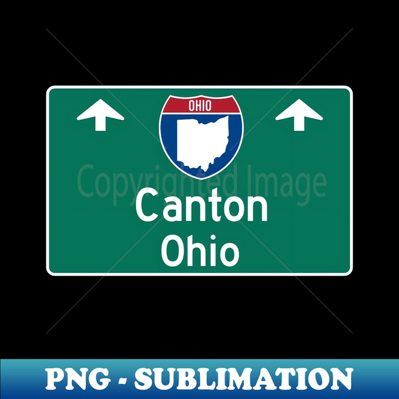 Canton Ohio Highway Guide Sign - Vintage Sublimation PNG Dow | Inspire ...