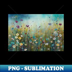 Turquoise Flower Art Landscape Design - Creative Sublimation PNG Download - Perfect for Creative Projects