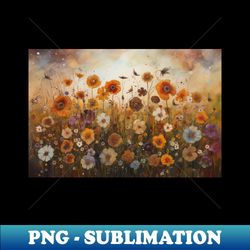 Brown Flower Art Landscape Design - Aesthetic Sublimation Digital File - Boost Your Success with this Inspirational PNG Download