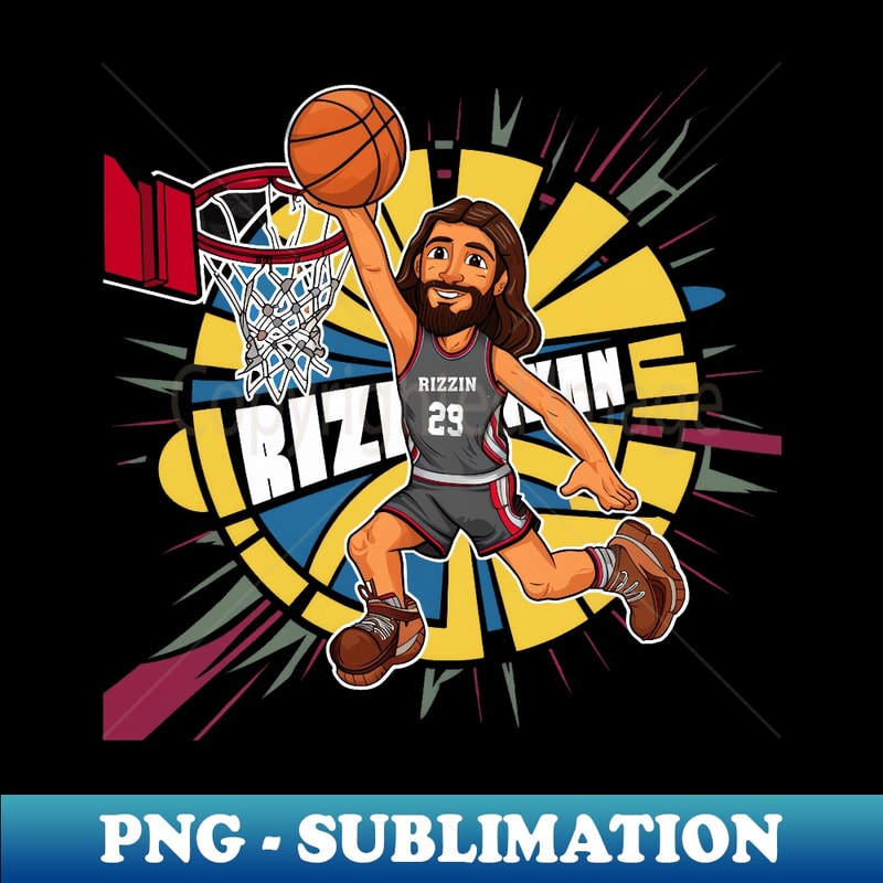 He Is Rizzin Jesus Basketball Graphic Youth Jesus Playing - | Inspire ...