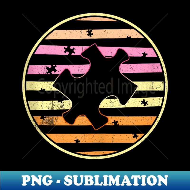 Cute Autism Awareness Vintage 70s 80s Autism Mom Dad Puzzle - Premium Sublimation Digital Download