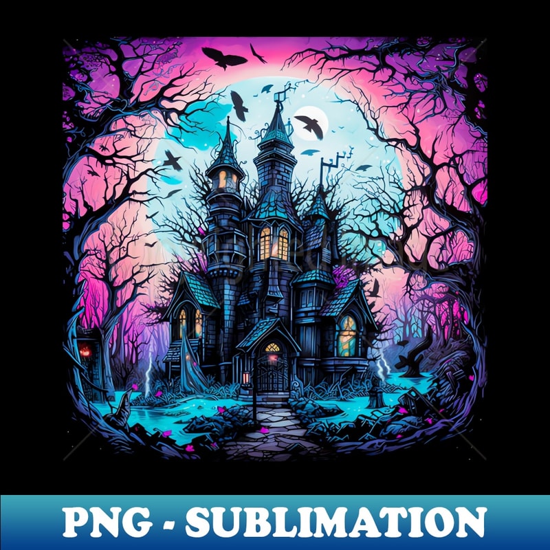 Pastel Goth Castle - Retro PNG Sublimation Digital Download - Perfect for Sublimation Art