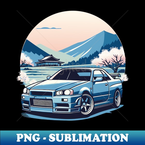 Blue Skyline R34 GTR - PNG Transparent Digital Download File | Inspire ...