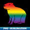 Rainbow Gradient Pride Capybara - Unique Sublimation PNG Download