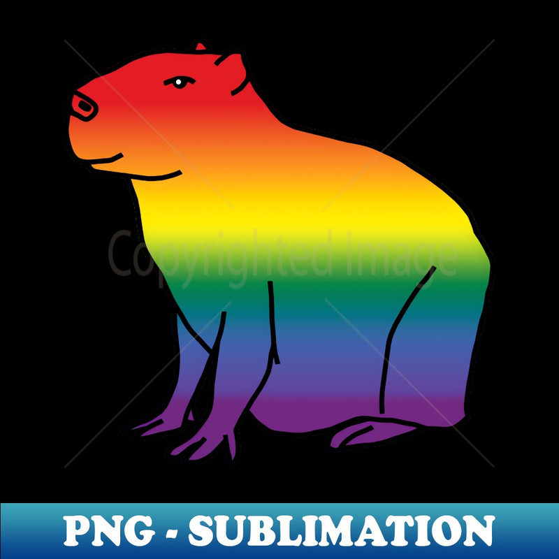 Rainbow Gradient Pride Capybara - Unique Sublimation PNG Download