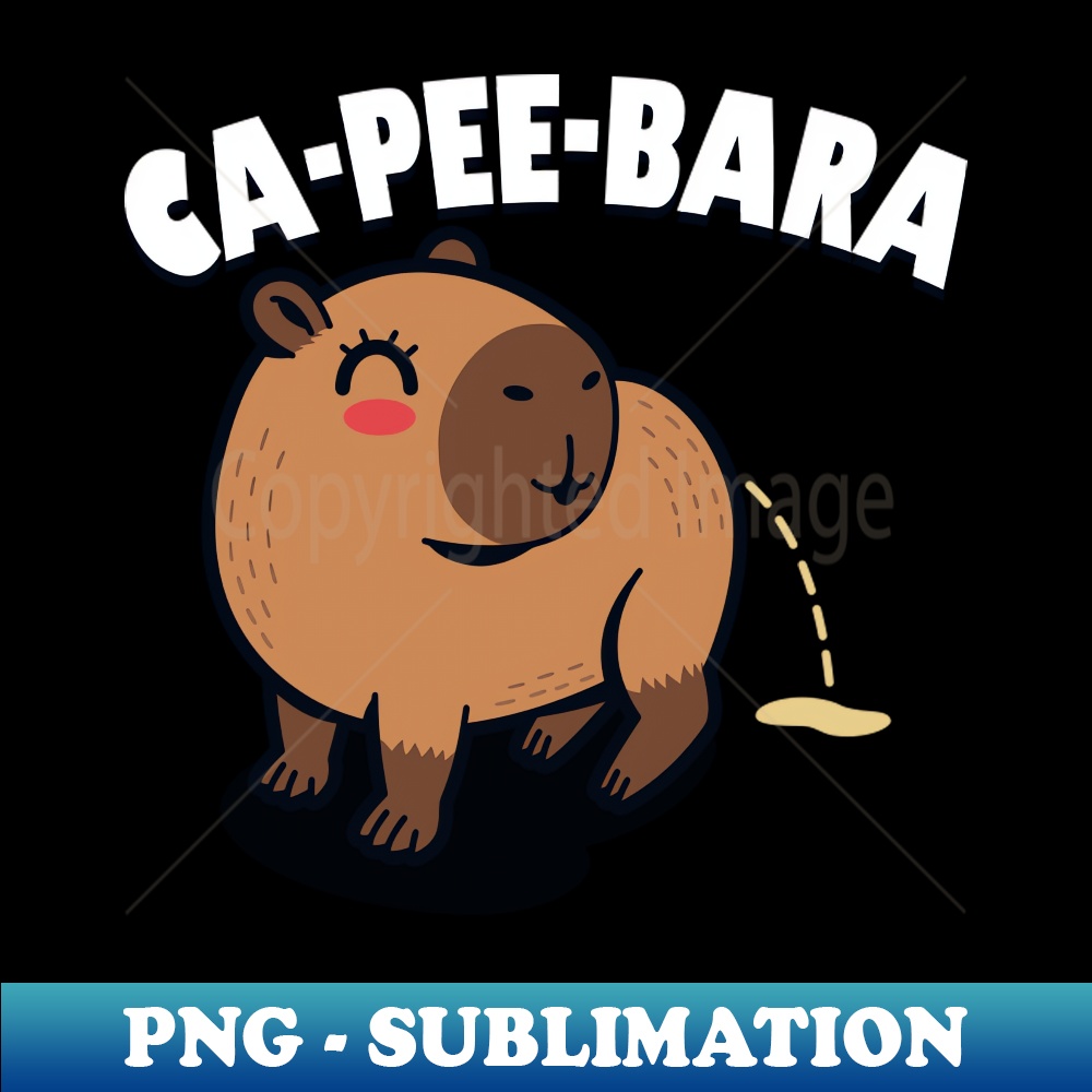 Funny Original Cute Kawaii Peeing Capybara Funny Cartoon - Decorative Sublimation PNG File