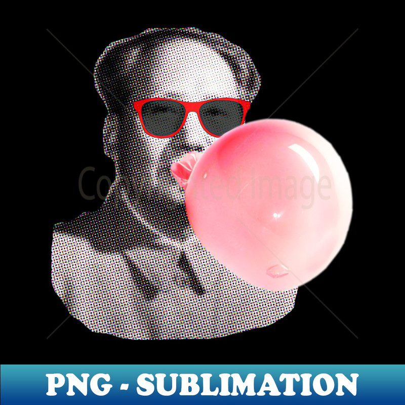 MAO ZEDONG with pink bubble gum - Exclusive PNG Sublimation Download - Perfect for Sublimation Art