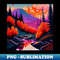 A River Running Through A Forest Autumn Mountain Landscape - Exclusive Sublimation Digital File - Spice Up Your Sublimation Projects
