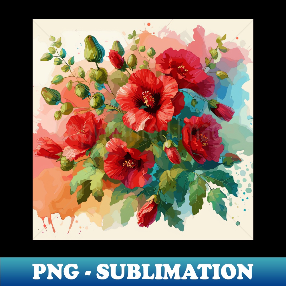 Red Hibiscus Flowers - Exclusive PNG Sublimation Download - Perfect for Sublimation Mastery