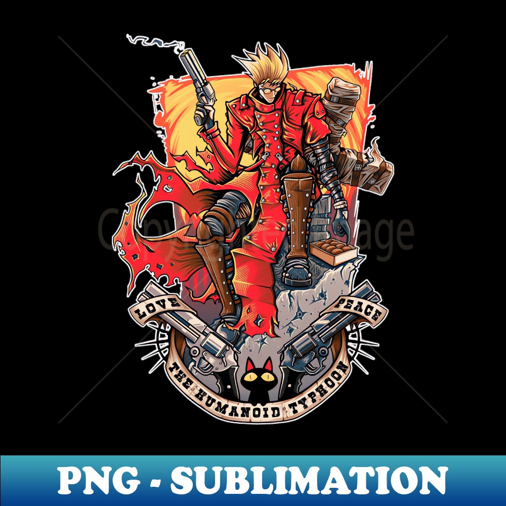 VASH ESTAMPIDA TRIGUN - Unique Sublimation PNG Download - Capture Imagination with Every Detail