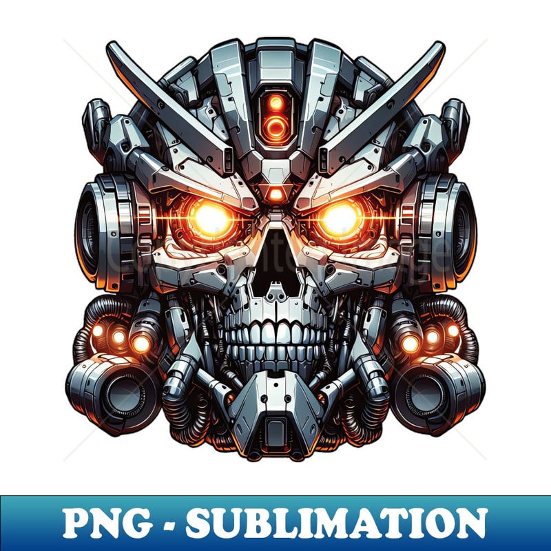 Biomech Skull S01 D91 - Artistic Sublimation Digital File - Perfect for Sublimation Mastery