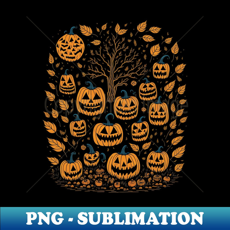 Enchanting Halloween Delights Spooky Decor Costume Magic and Pumpkin Carving Fun - Creative Sublimation PNG Download - Enhance Your Apparel with Stunning Detail