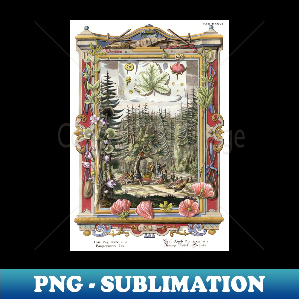 Pauperiores Iro - Trees Flowers - Physica Sacra - Elegant Sublimation PNG Download - Spice Up Your Sublimation Projects