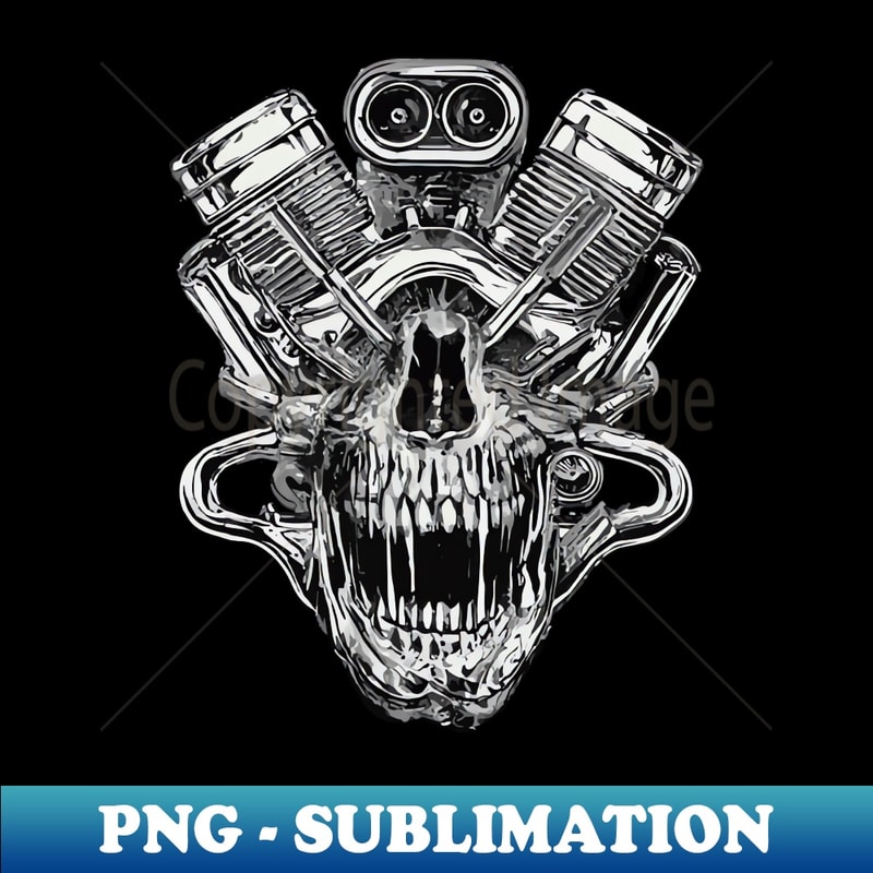 Gearhead Skull - High-Quality PNG Sublimation Download - Unlock Vibrant Sublimation Designs