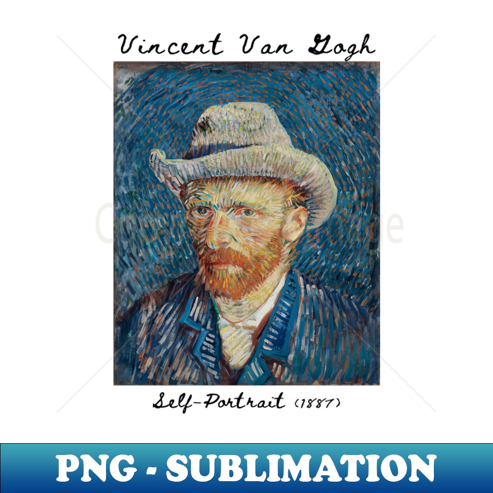 Self-Portrait Vincent Van Gogh - Elegant Sublimation PNG Download - Vibrant and Eye-Catching Typography