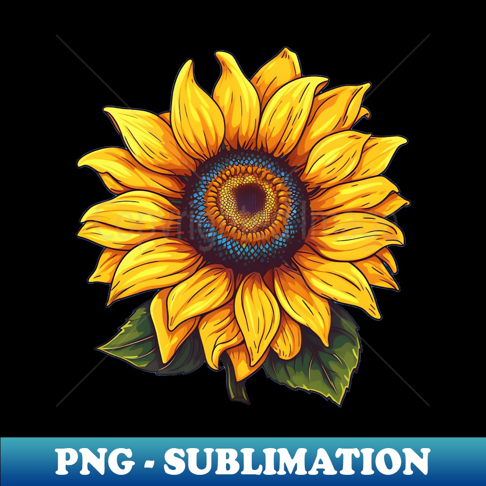 Vintage Pop Art Sunflower - Special Edition Sublimation PNG File - Instantly Transform Your Sublimation Projects