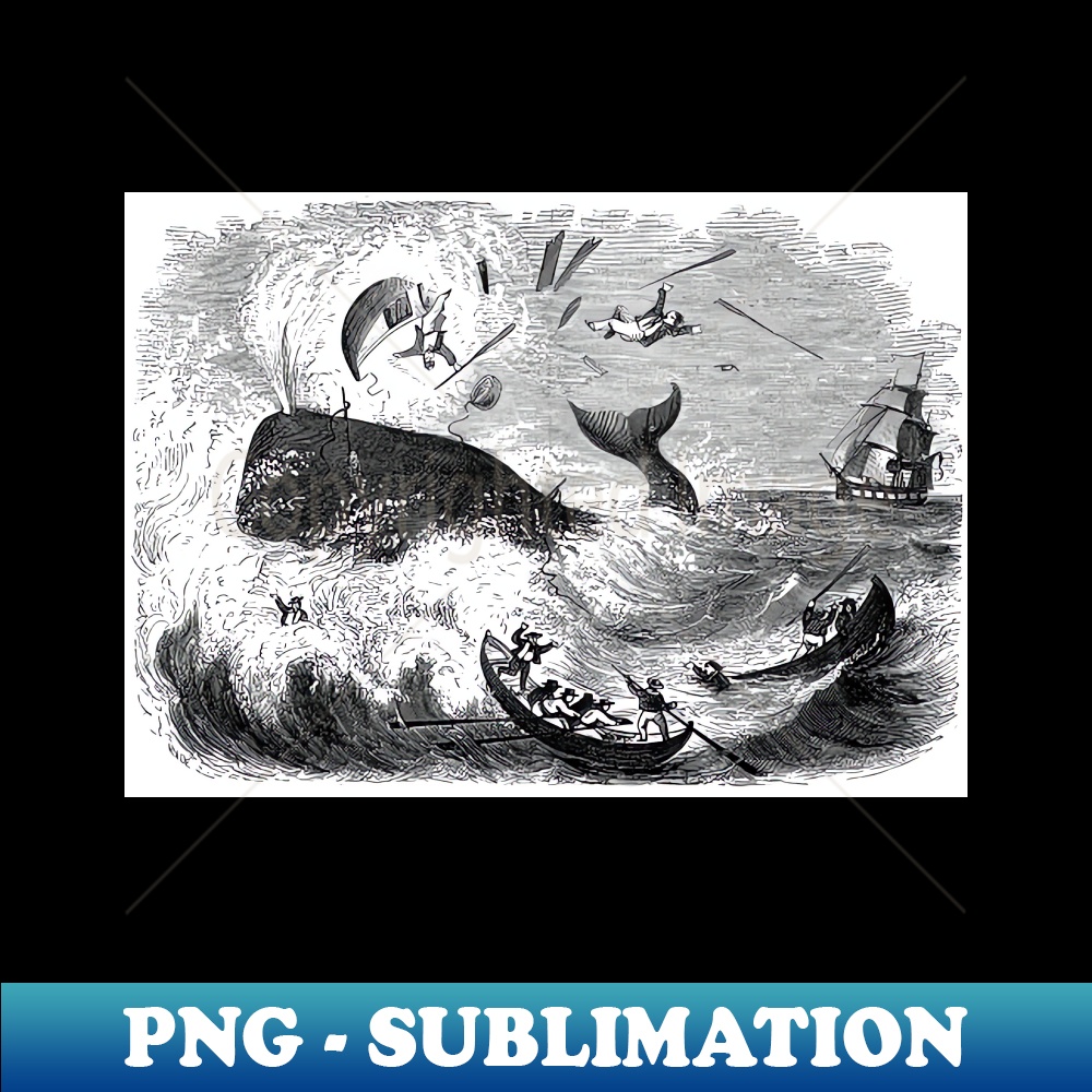 Old Timey Whale Attack - Decorative Sublimation PNG File - Perfect for Creative Projects