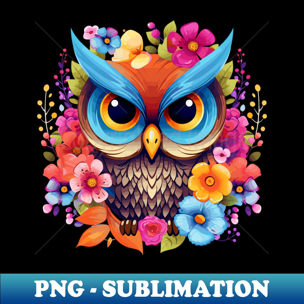 Enchanted Forest Owl - Owl Blossom Collection - Aesthetic Sublimation Digital File - Create with Confidence