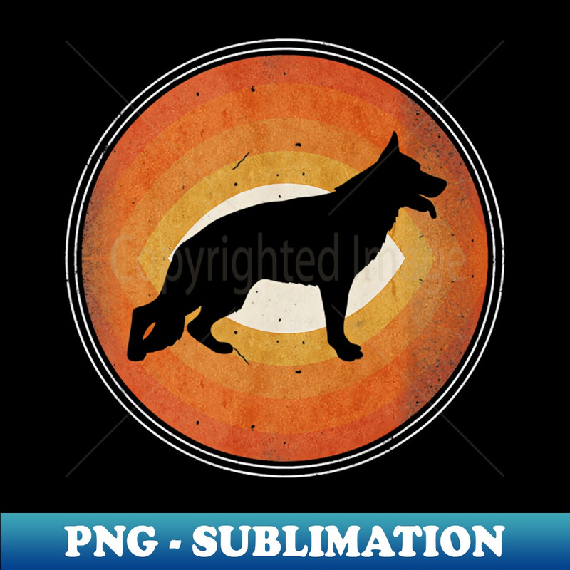 Funny German Shepherd Dog Retro Style - PNG Transparent Digital Download File for Sublimation - Add a Festive Touch to Every Day