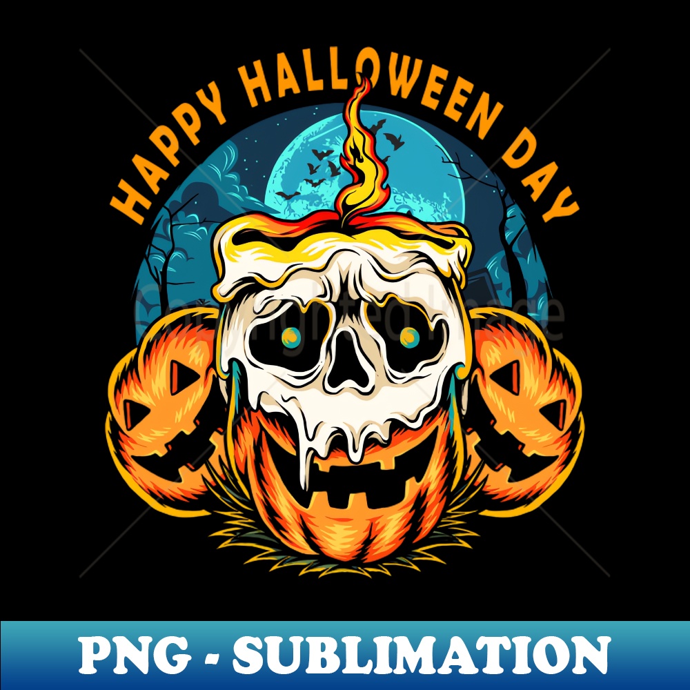 halloween pumpkin with skull - Aesthetic Sublimation Digital File - Defying the Norms