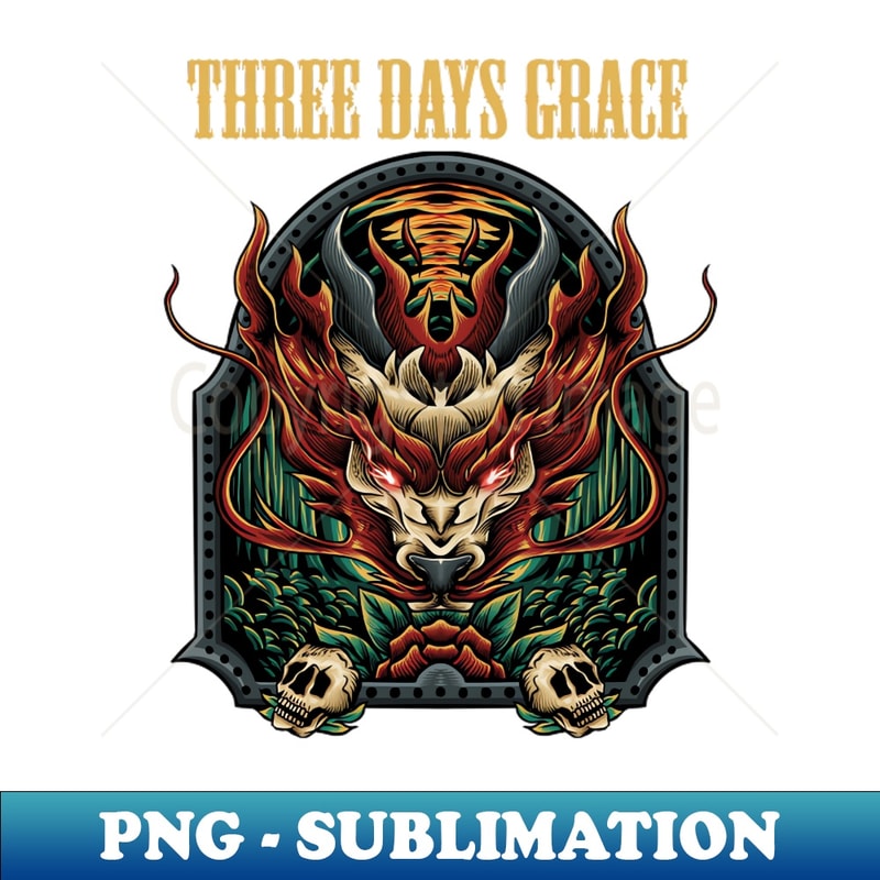 THREE DAYS BAND - PNG Transparent Sublimation Design - Perfect for Creative Projects