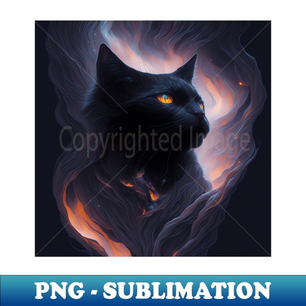 Space Black Cat - Unique Sublimation PNG Download - Perfect for Sublimation Mastery