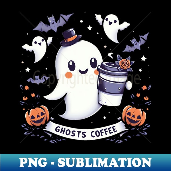 Halloween ghosts coffee - Premium Sublimation Digital Download - Unlock Vibrant Sublimation Designs