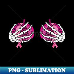 Boob Skeleton Hand On Breast Cancer Ribbon Halloween - Trendy Sublimation Digital Download - Spice Up Your Sublimation P