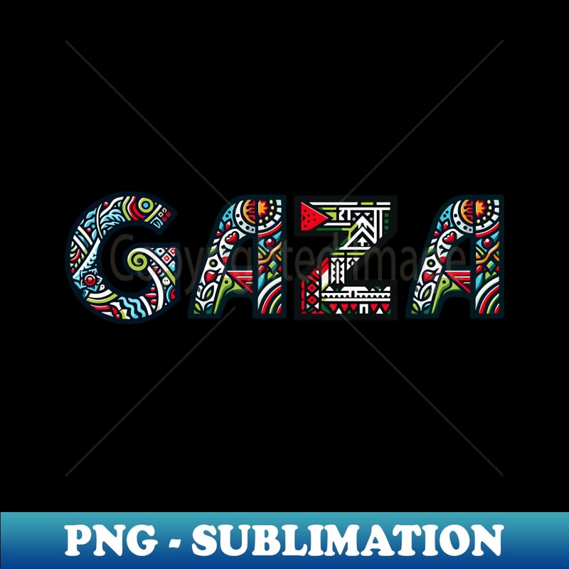 Gaza Unique Writing Gaza in Modern Palestinian Doodle Patterns - Sublimation-Rea | Inspire ...
