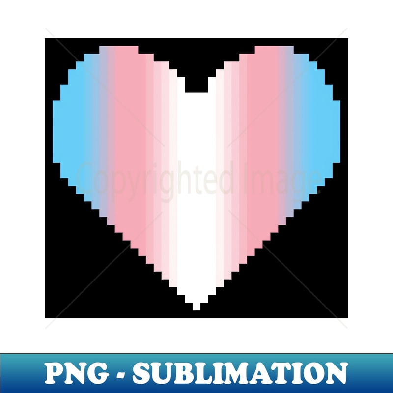 Inclusive Transgender Flag pride pixel heart - Creative Sublimation PNG Download - Unlock Vibrant Sublimation Designs