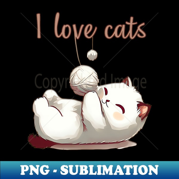 I love cats - Premium PNG Sublimation File - Spice Up Your Sublimation Projects