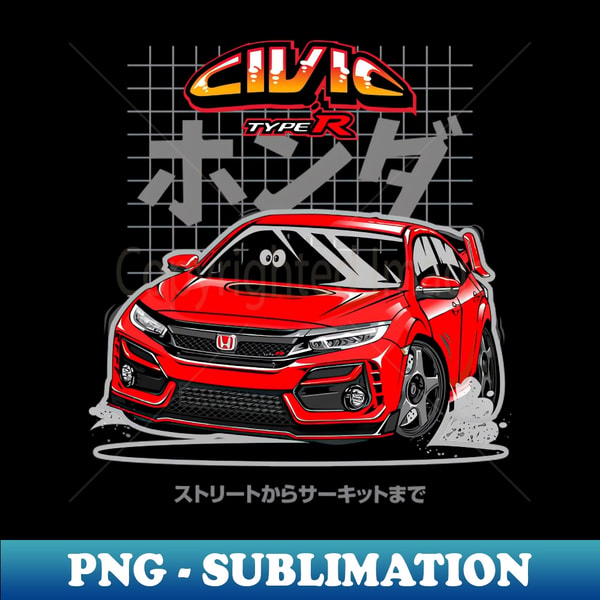 Honda Civic FK8 Type R Red -Car Vector Art CARtoon - CARicat | Inspire ...