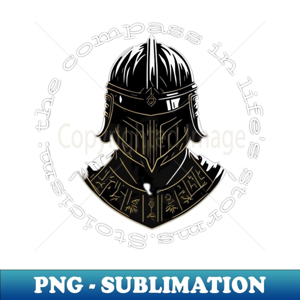 Stoicism Guiding Light in Lifes Tempest Armour - Instant PNG Sublimation Download - Boost Your Success with this Inspirational PNG Download