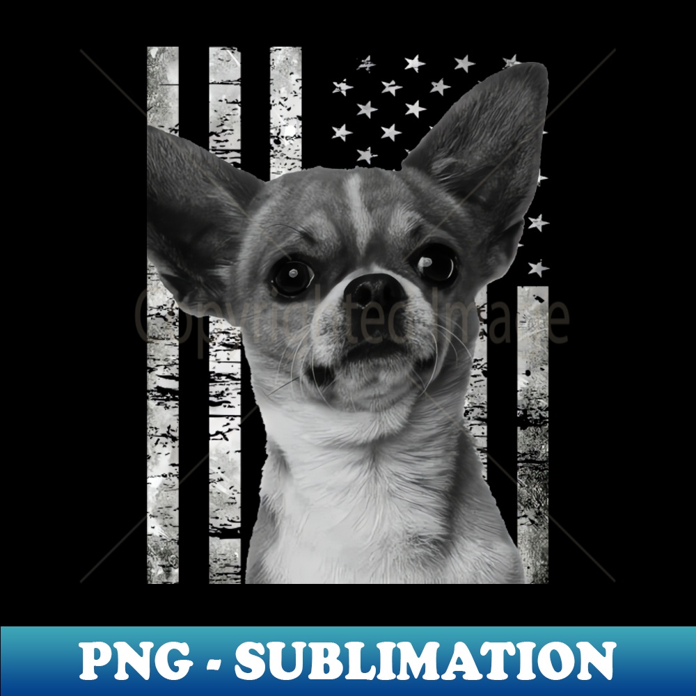 Urban Chihuahua American Flag Tee for Canine Couture Admirers - Stylish Sublimation Digital Download - Spice Up Your Sublimation Projects
