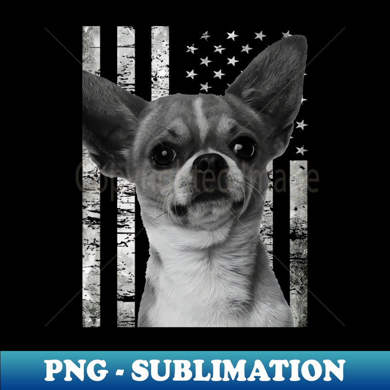 Urban Chihuahua American Flag Tee for Canine Couture Admirers - Stylish Sublimation Digital Download - Spice Up Your Sublimation Projects