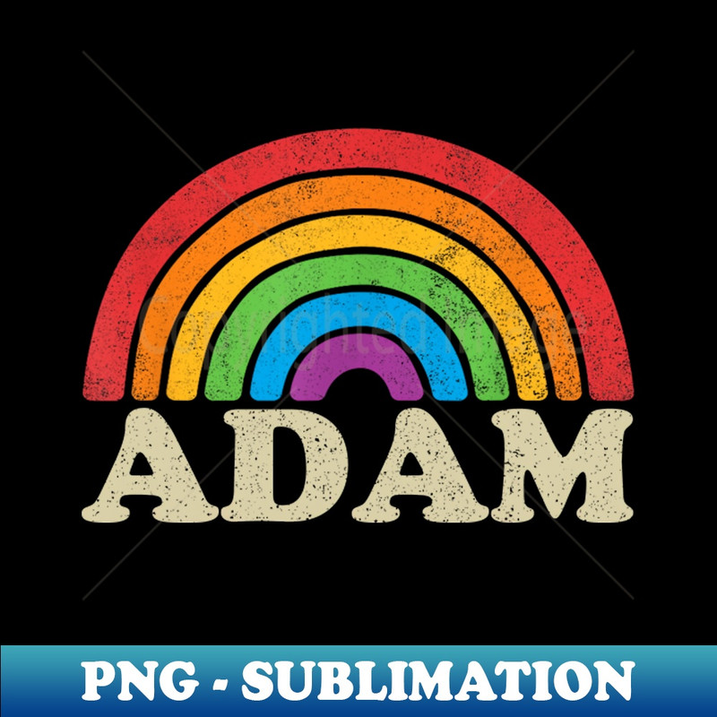 Adam - Retro Rainbow Flag Vintage-Style - Special Edition Sublimation PNG File - Stunning Sublimation Graphics