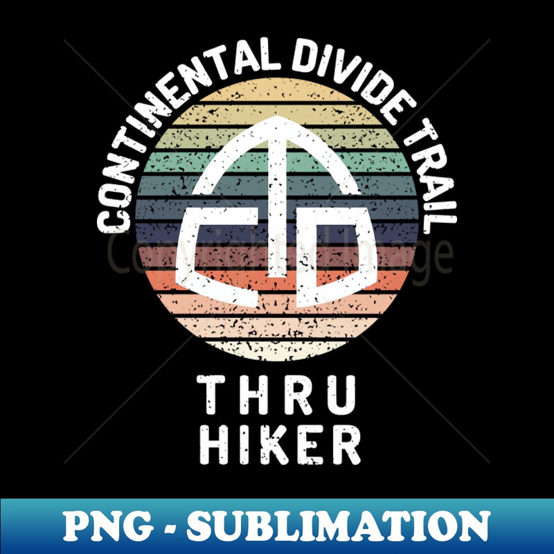 Continental Divide Trail Thru Hiker Sunset all white - Unique Sublimation PNG Download - Spice Up Your Sublimation Projects