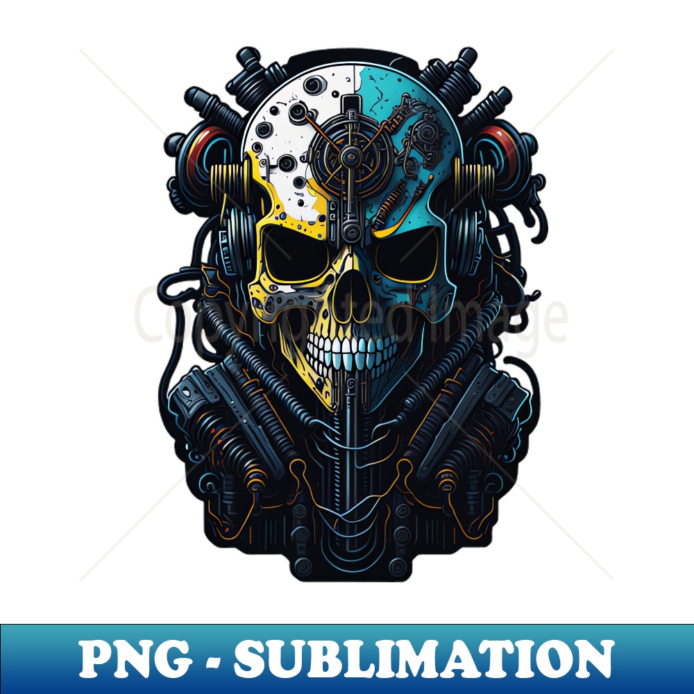Cyborg Heads - Special Edition Sublimation PNG File - Vibrant and Eye-Catching Typography