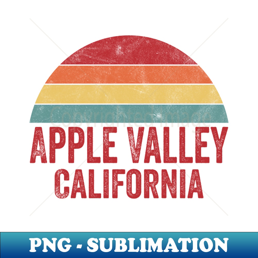 Apple Valley California Vintage 70s 80s Distressed Retro - High-Quality PNG Sublimation Download - Unleash Your Creativity