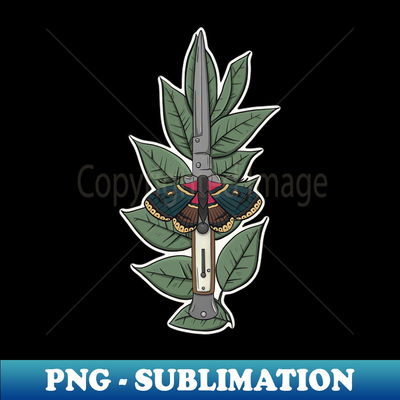 Ellie Knife and Moth - Stylish Sublimation Digital Download - Defying the Norms