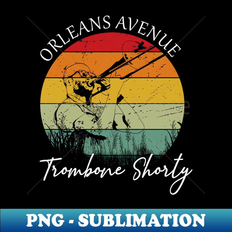 Retro Sunset Trombone Shorty - Stylish Sublimation Digital Download - Capture Imagination with Every Detail