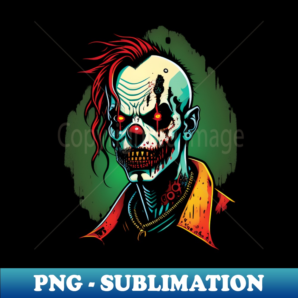 CLOWN SKULL CYBERPUNK 01 - Trendy Sublimation Digital Download - Transform Your Sublimation Creations
