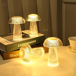 1pc Creative Crystal Mushroom Jellyfish Table Lamp, Decorative Atmosphere Light, Desktop Decorative Lamp,  Mushroom lamp