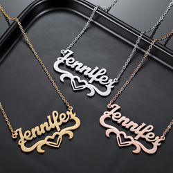 Customized Love Lace English Name Necklace Mother's Day Valentine's Day, woman necklace, Silver jewelry for woman, rings