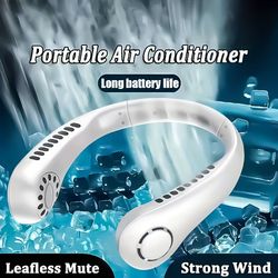 1pc Rechargeable Mini Neck Fan - Bladeless Portable Air Cooler With 3 Speeds For Sports And Summer Activities, Neck care