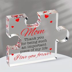 1pc,engraved Inspirational Acrylic Block Puzzle - Unique Birthday Gift for Mom - Commemorative Decor - Creative and Fun