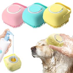 Pet Dog Shampoo Brush Cat Massage Comb Grooming Scrubber Brush for Bathing Soft Silicone Rubber Brushes Pet Shampoo toy