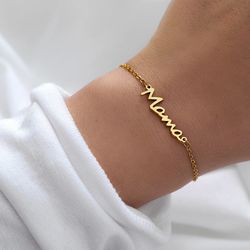 Stainless Steel Bracelets Letter Mama Pendant Chains Fashion Charms Bracelet For Women Jewelry Party Lover Mum Mother's