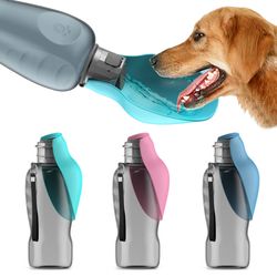 800ml Portable Dog Water Bottle For Big Dogs Pet Outdoor Travel Hiking Walking Foldable Drinking Bowl Golden Retriever S
